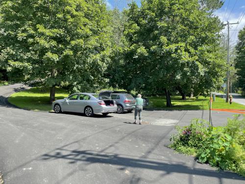 parking in July at Mount Peg at Woodstock in Vermont