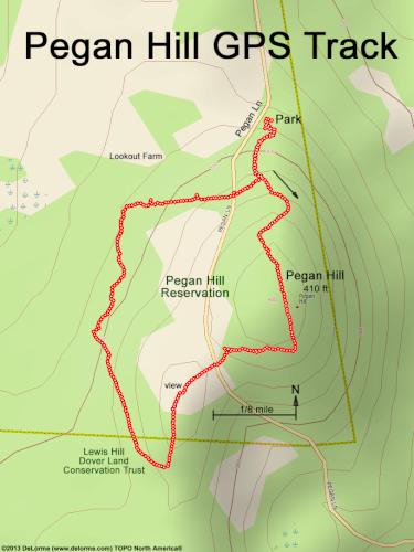 GPS track in October at Pegan Hill in eastern Massachusetts