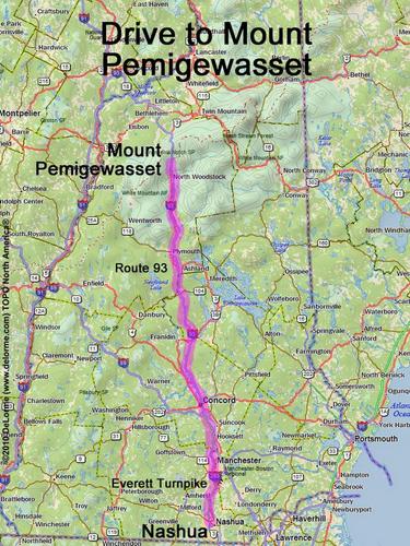 Mount Pemigewasset drive route