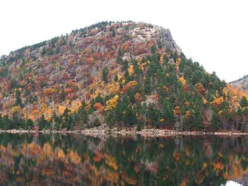 South Bubble as seen in November from Jordan Pond near Penobscot Mountain within Acadia Park in coastal Maine