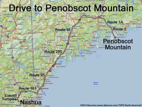 Penobscot Mountain drive route