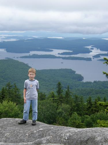 young hiker on Mount Morgan in New Hampshire