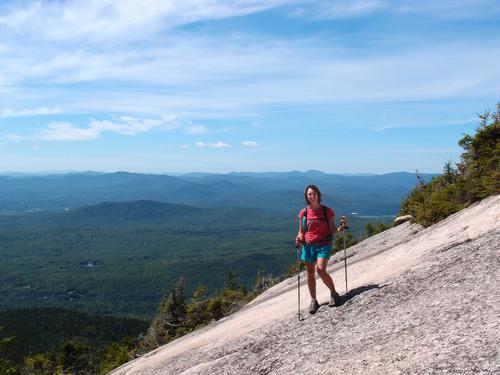 Michelle stands out on the near-summit slope of North Percy Peak in New Hampshire