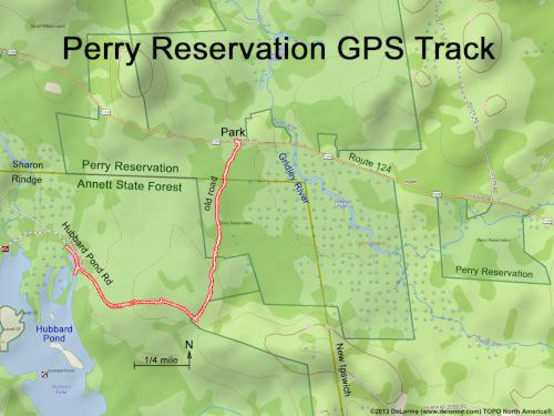 GPS track in December at Perry Reservation near Rindge in southern NH