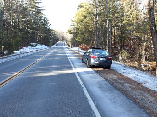 parking in December from Perry Reservation near Rindge in southern NH
