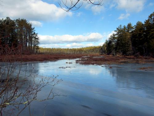 Hubbard Pond in December beside Perry Reservation near Rindge in southern NH