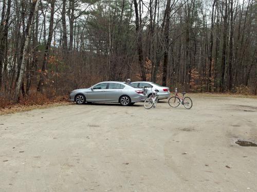 parking in November at Peterborough Rail Trail in southern New Hampshire