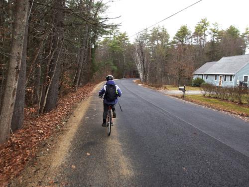 Tarbell Road in November at Peterborough Rail Trail in southern New Hampshire