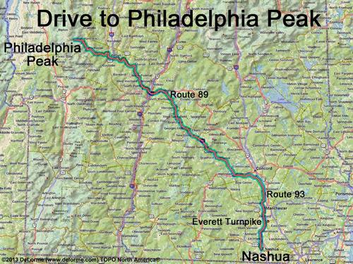 Philadelphia Peak drive route