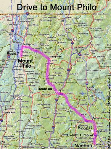 Mount Philo drive route