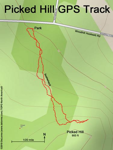 GPS Track to Picked Hill in southern New Hampshire