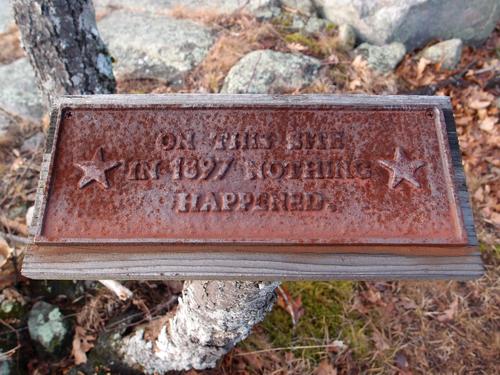 humorous sign near the summit of Picket Mountain in Maine