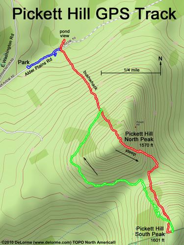 GPS track to Pickett Hill in New Hampshire