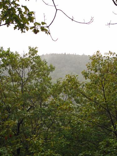 view of Pickett Hill South Peak on a rainy day in New Hampshire