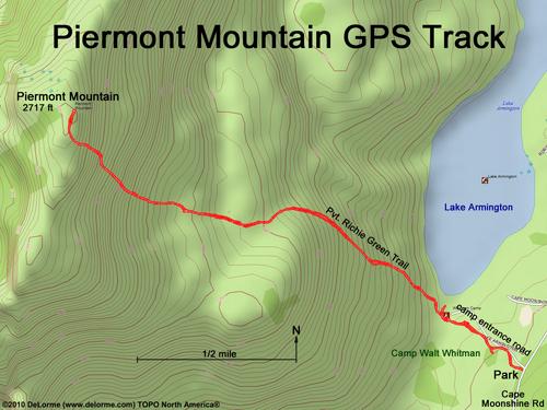 GPS Track to Piermont Mountain in western New Hampshire