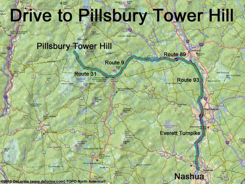 Pillsbury Tower Hill drive route
