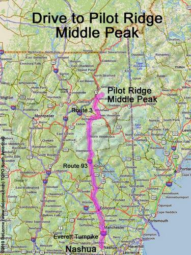 Pilot Ridge Middle Peak drive route