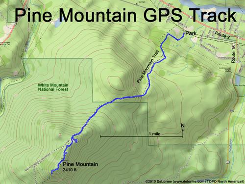 GPS track to Pine Mountain in New Hampshire