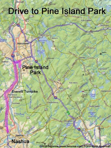 Pine Island Park drive route