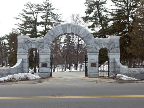 entrance gate to Pine Grove Cemetery in Manchester, NH