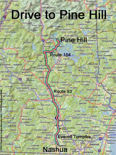 Pine Hill drive route