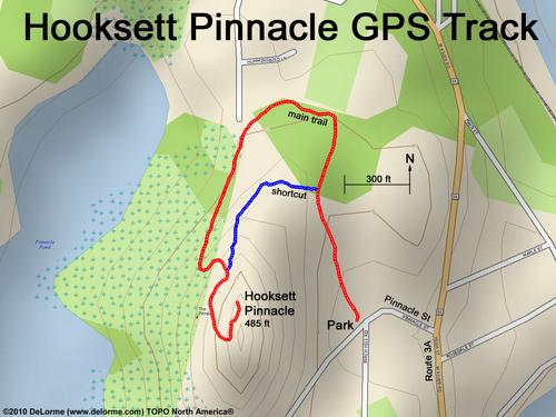 GPS track to Hooksett Pinnacle in New Hampshire