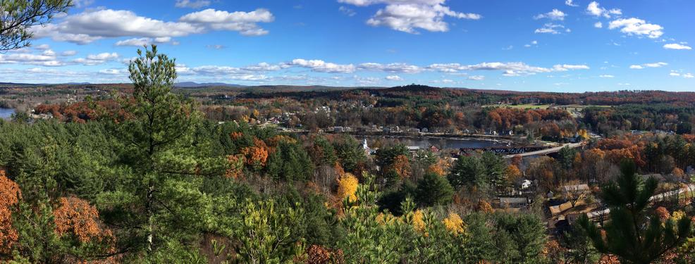 view east in November from Hooksett Pinnacle in southern New Hampshire