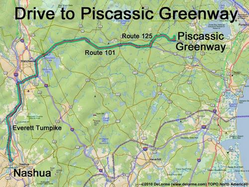 Piscassic Greenway drive route