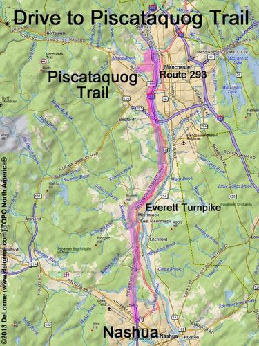 Piscataquog Trail drive route
