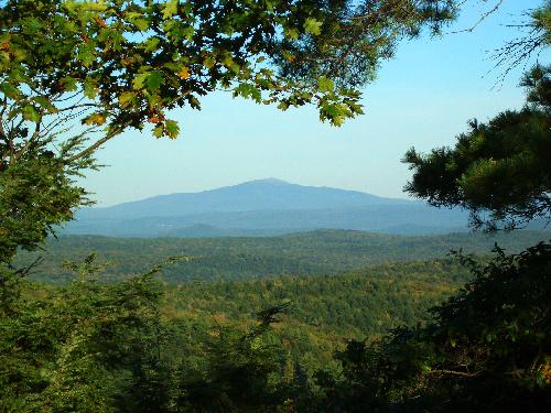 view of Mount Monadnock from Parker's Perch on Mount Pisgah in New Hampshire