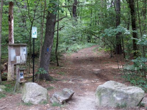 trail entrance at Mount Pisgah in eastern Massachusetts