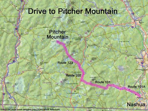 Pitcher Mountain drive route