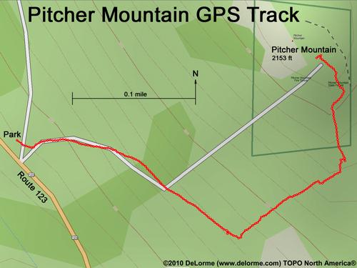 GPS track to Pitcher Mountain in New Hampshire