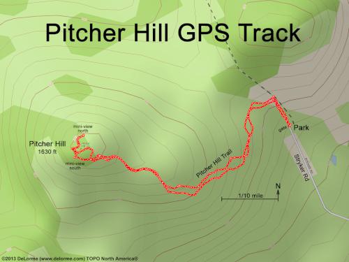GPS track at Pitcher Hill in southwest New Hampshire
