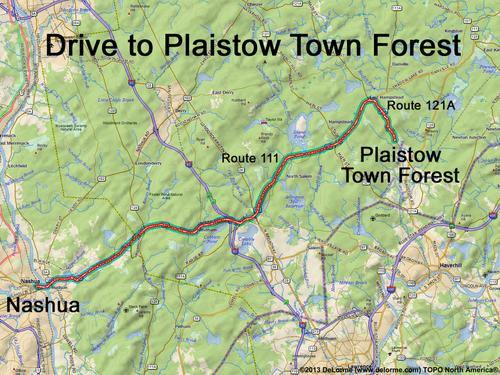 Plaistow Town Forest drive route