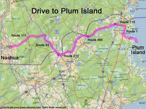 Plum Island drive route