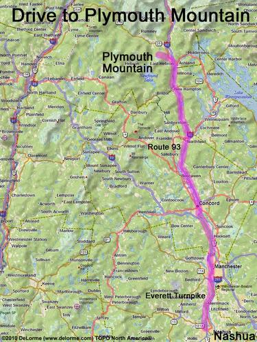 Plymouth Mountain drive route