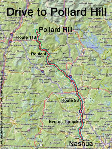 Pollard Hill drive route