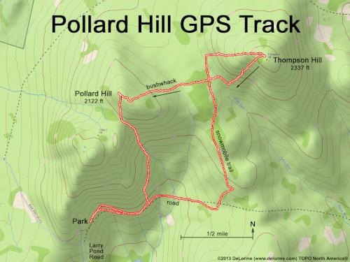 GPS track to Pollard Hill in New Hampshire
