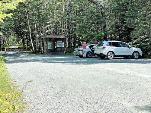parking lot in August at Pondicherry Wildlife Refuge in New Hampshire