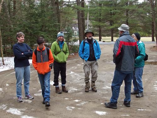 hiking group at Pond Parish Town Forest in New Hampshire