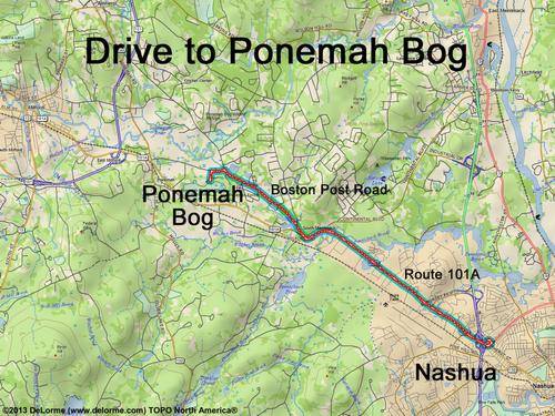 Ponemah Bog drive route