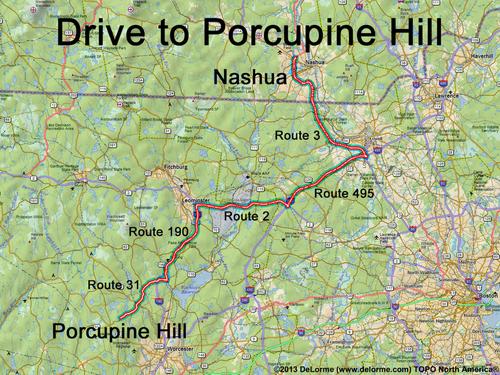 Porcupine Hill drive route