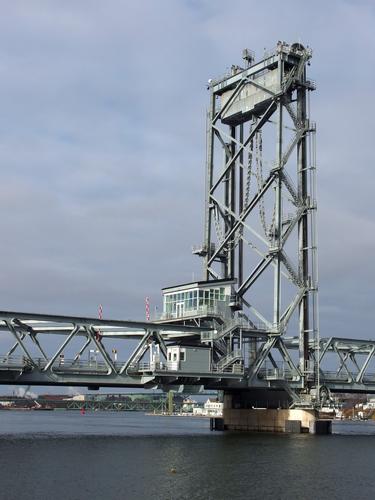 Memorial Bridge crossing to Maine at Portsmouth in New Hampshire