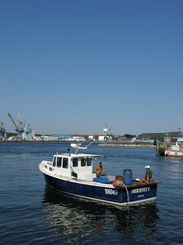 lobster boat at the Portsmouth Waterfront in New Hampshire