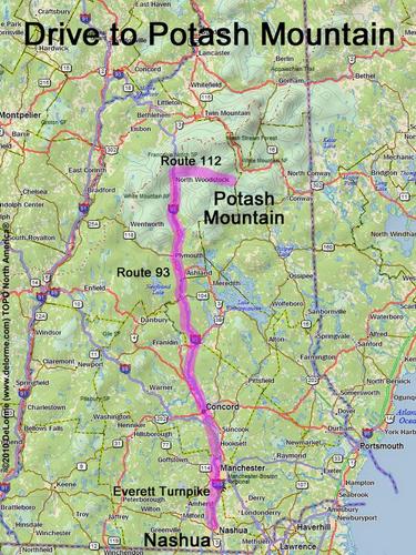 Potash Mountain drive route
