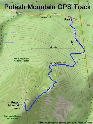 GPS track to Potash Mountain in New Hampshire
