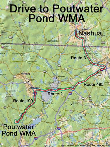 Poutwater Pond WMA drive route