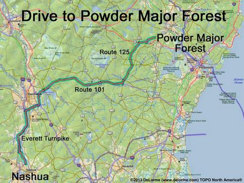 Powder Major Forest drive route