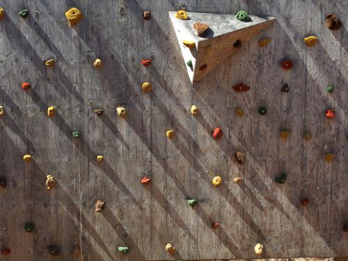 climbing wall in March at Powow Hill in northeast Massachusetts